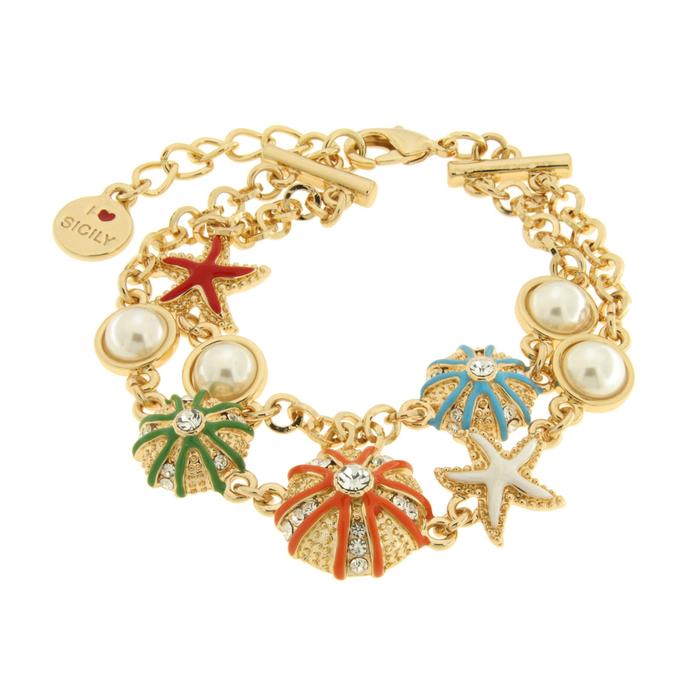 Bracciale in Metallo con ricci colorati