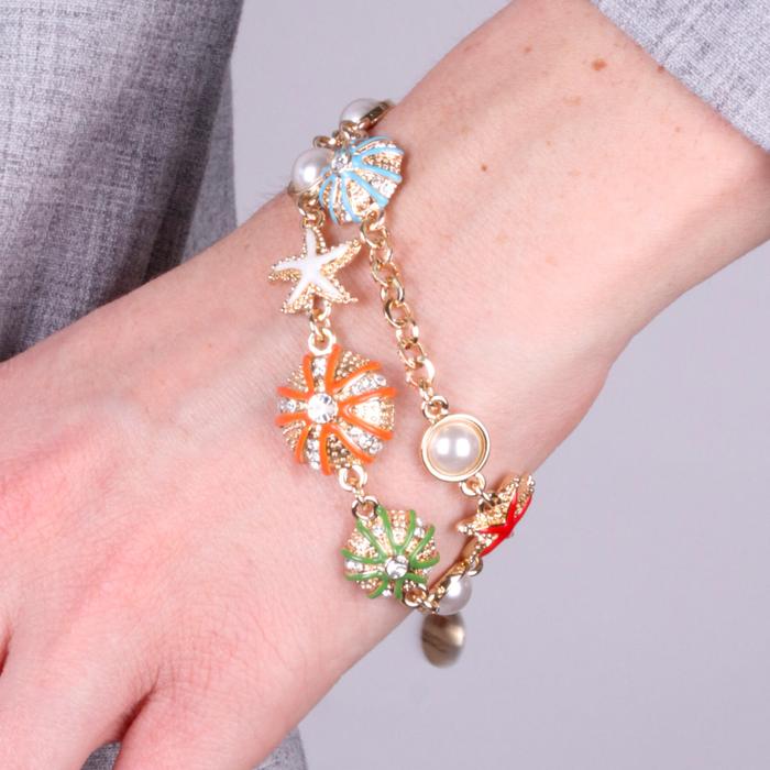 Bracciale in Metallo con ricci colorati