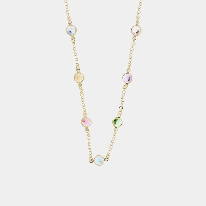 Collana in Argento 925 con cristalli colorati