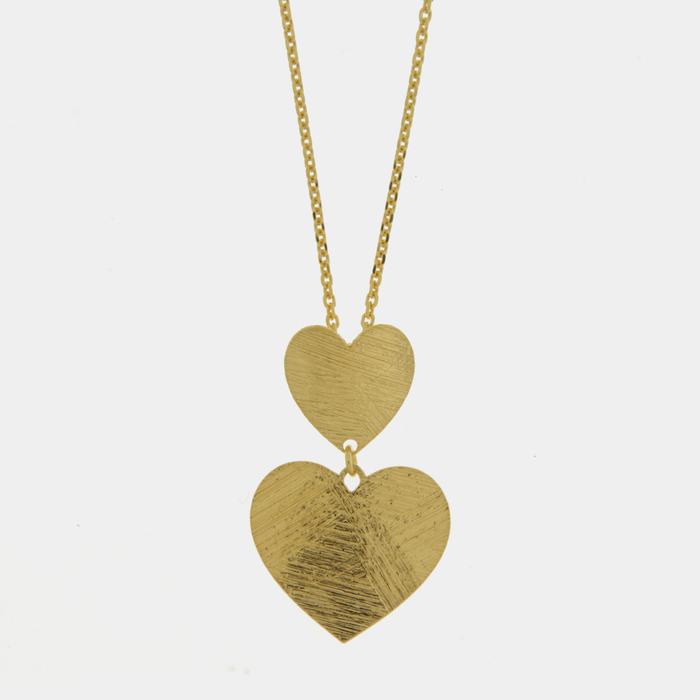 Collana in Argento 925 con cuori graffiati