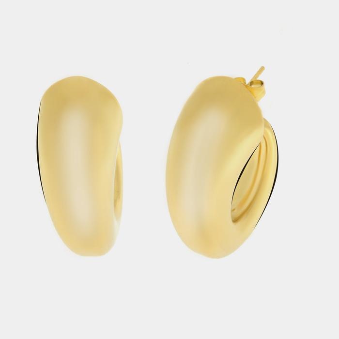 Steel semi-circle lobe earrings