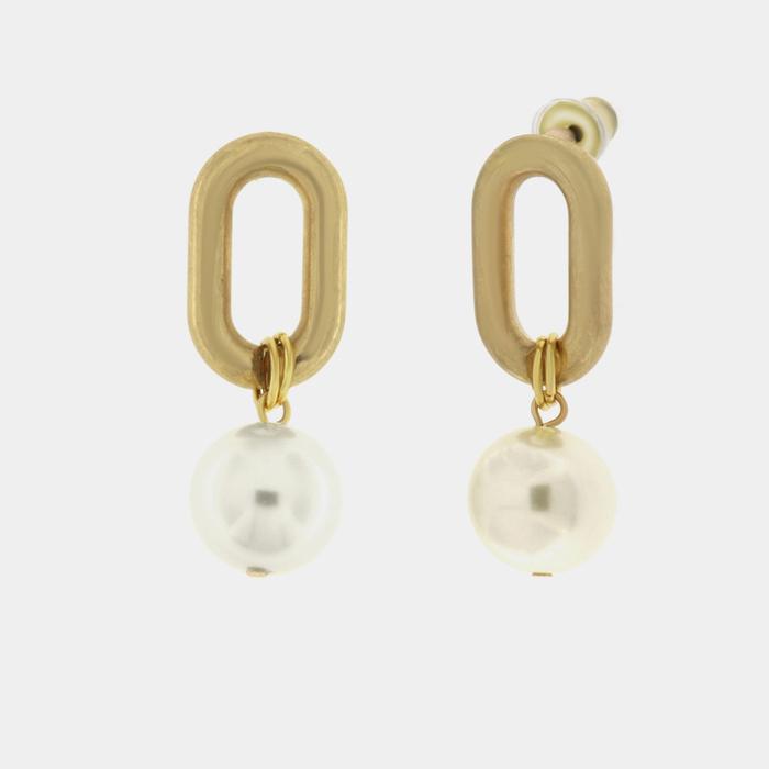 Boucles d'oreilles en métal avec perles