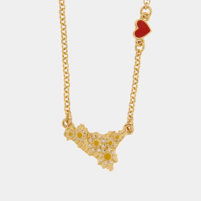 Collier en métal avec Sicile et marguerites