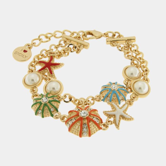 Bracciale in Metallo con ricci colorati