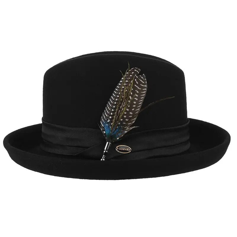 Chapeau Fedora Noir Femme - Vue laterale