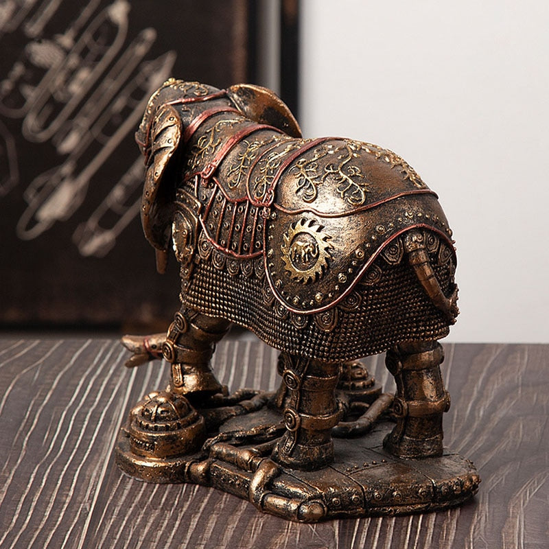 Décoration Steampunk Eléphant Mécanique - Vue detaillee