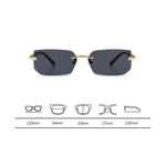 Moriarty Rimless Rectangular Steampunk Sunglasses - Vignette | Steampunk Store