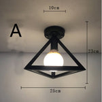 Lámpara de Techo Industrial Negra Triangular Steampunk - Plafonnier Dormitorio - Vignette | Steampunk Store