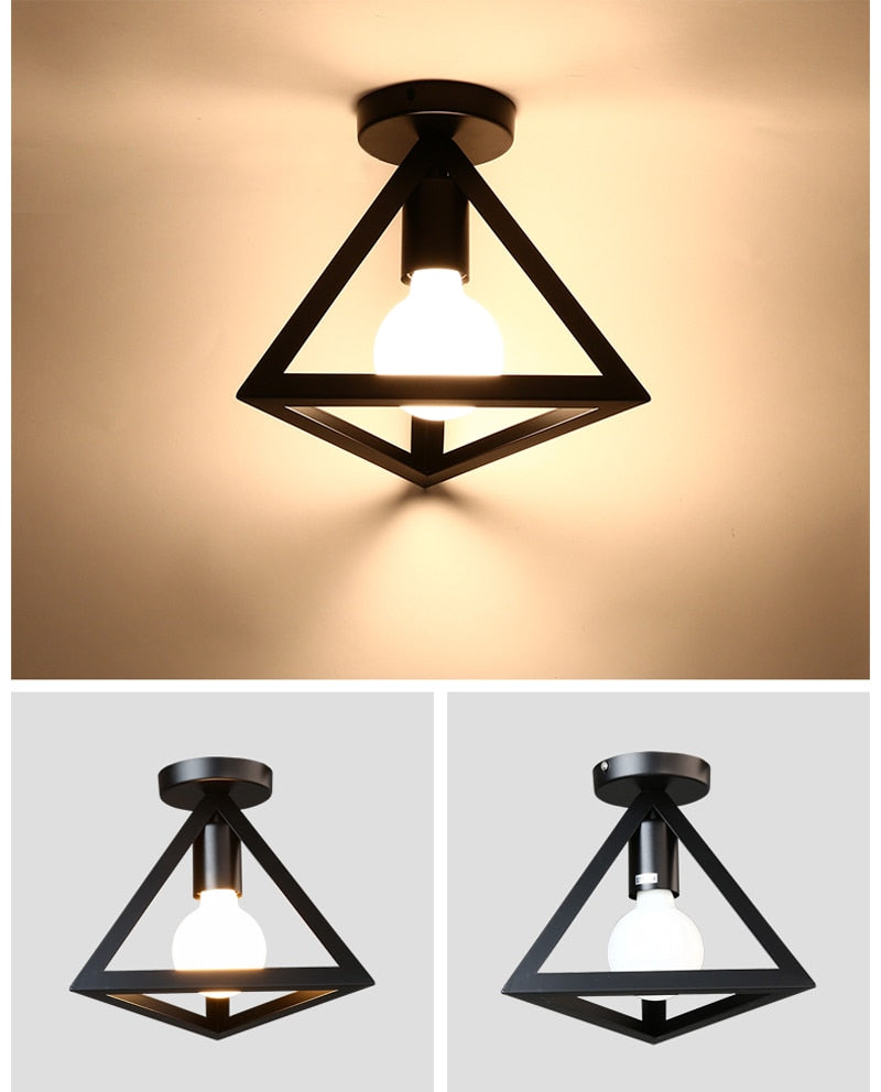 Plafonnier Steampunk — Triangulaire - Vue laterale