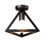 Lámpara de Techo Industrial Negra Triangular Steampunk - Plafonnier Dormitorio - Vignette | Steampunk Store