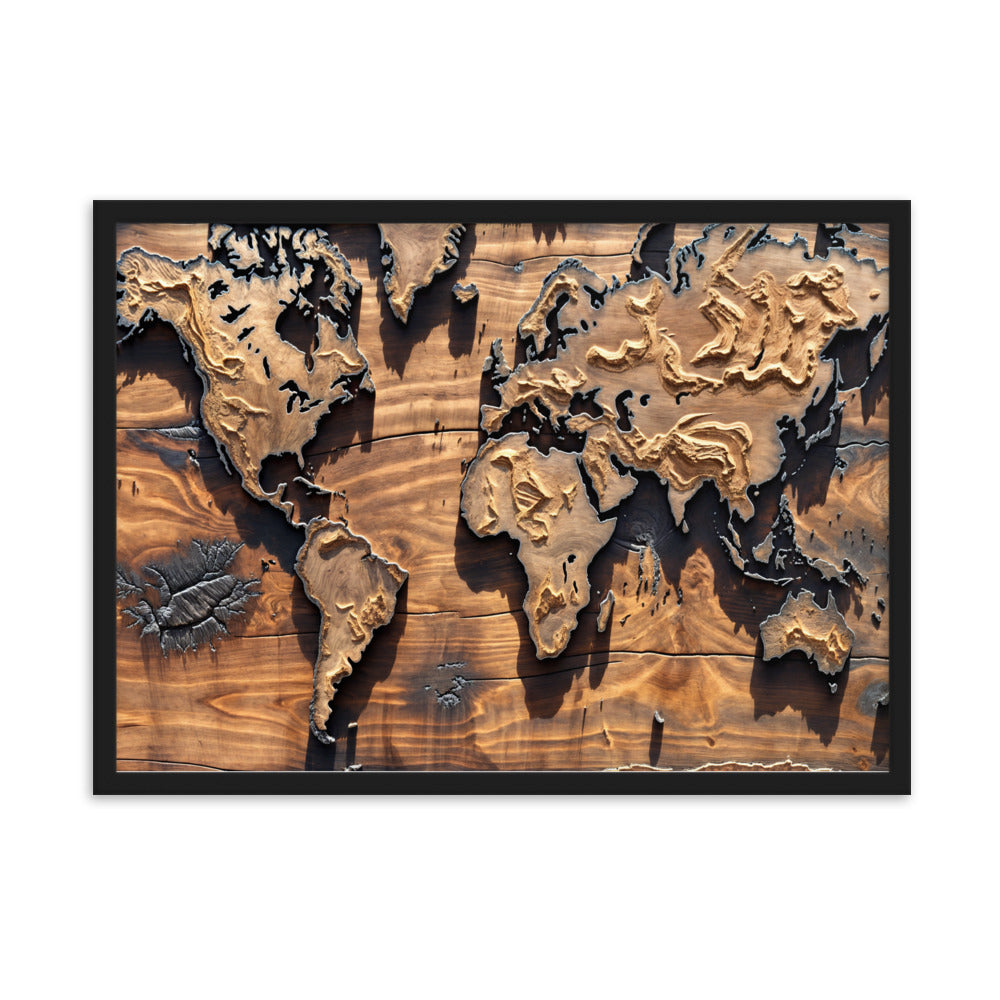 Tableau Carte du Monde Bois — Steampunk Style - Photo 8