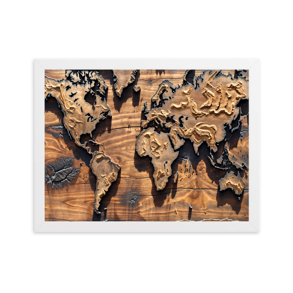 Tableau Carte du Monde Bois — Steampunk Style - Photo 11