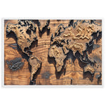 Quadro Planisfero in Legno - Stile Steampunk - Vignette | Steampunk Store
