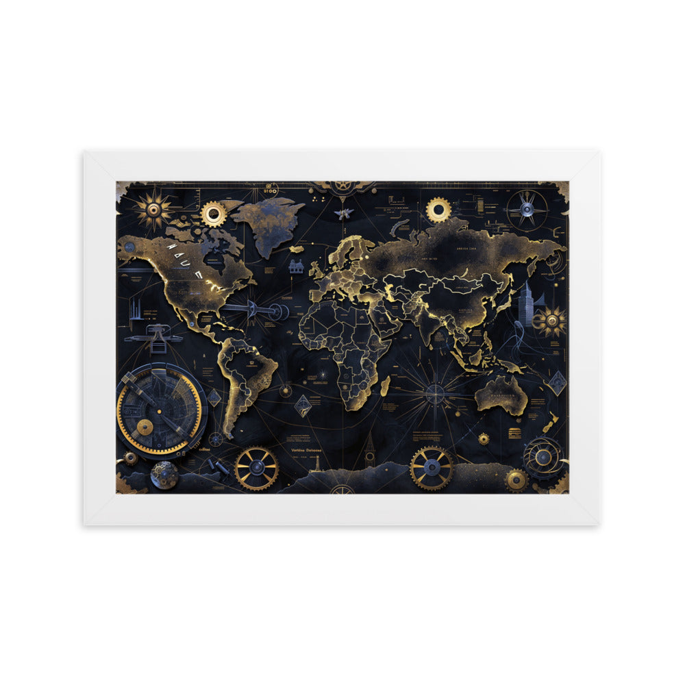 Tableau Map Monde — Steampunk Style - Photo 10