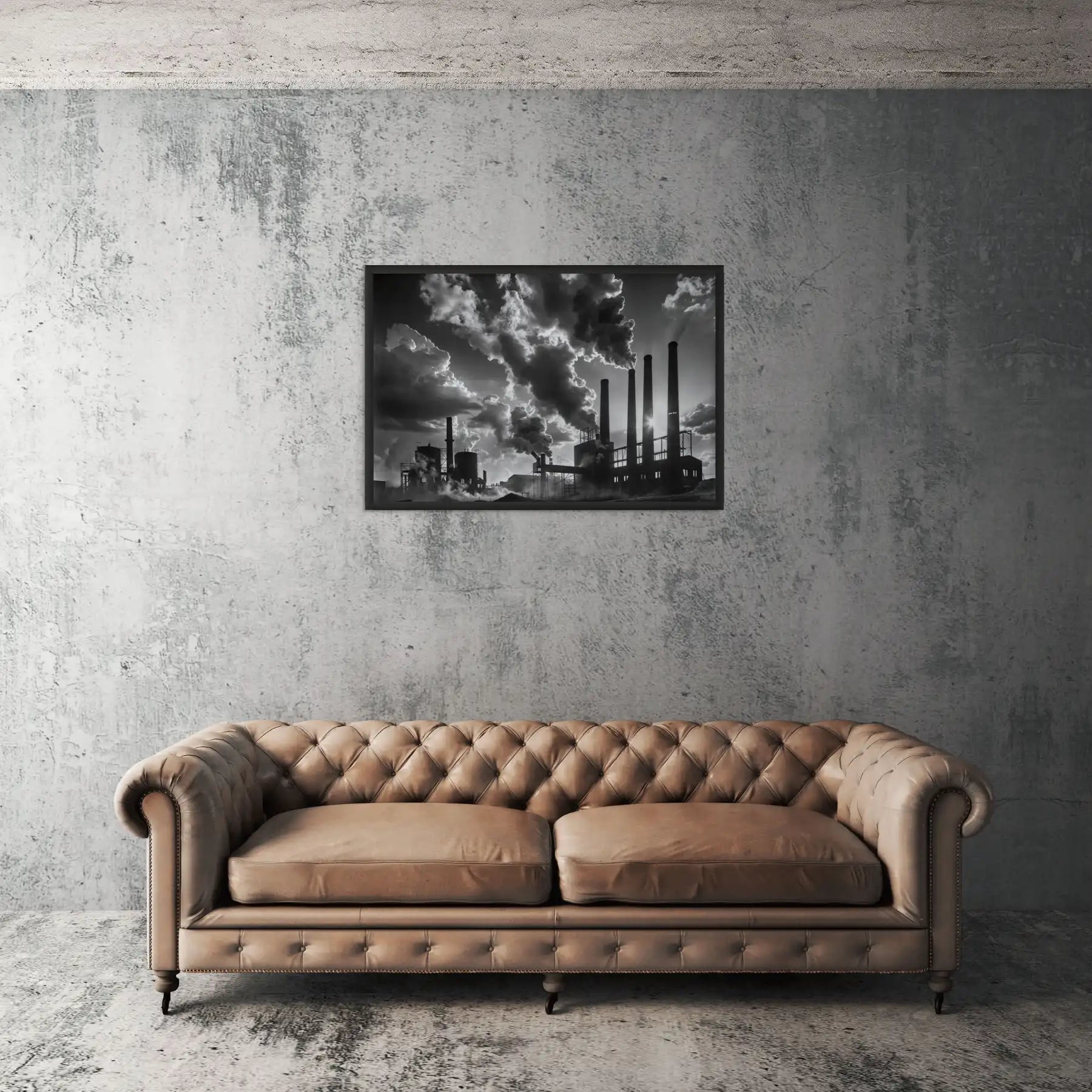 Tableau Noir et Blanc Industriel - Vue laterale