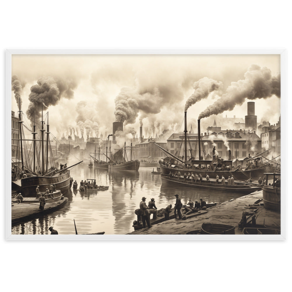 Tableau Industriel — Affiche Noir et Blanc - Vue rapprochee