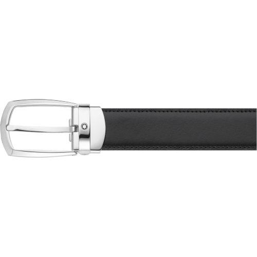 Ceinture réversible en cuir noir/marron de 30 mm avec boucle en fer à cheval