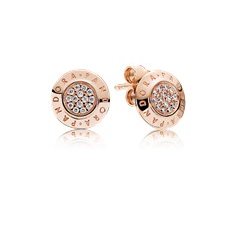 Sparkling Pandora Logo Stud Earrings
