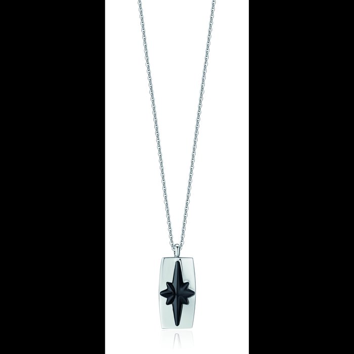 Collier ras du cou avec pendentif plaque rose des vents