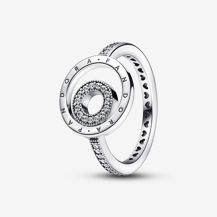 Circle Ring with Logo and Pavé