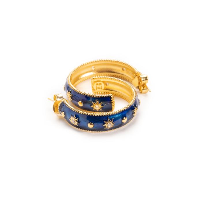 Big Blue Sun Stud Earrings