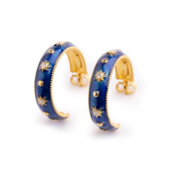 Big Blue Sun Stud Earrings