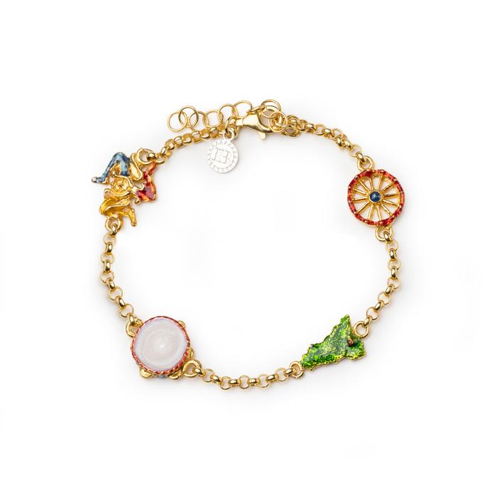 Rolo Bracelet 4 Symbols Sicily