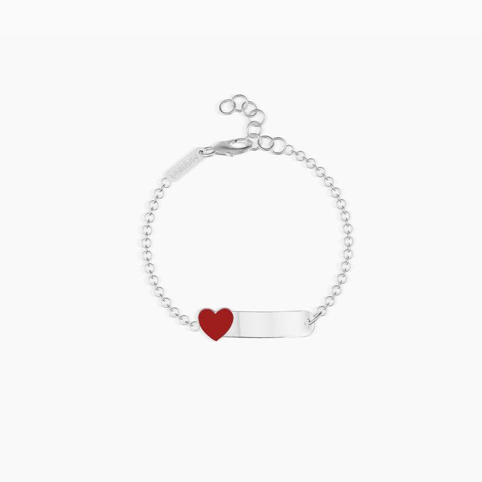 Heart bracelet with engravable tag