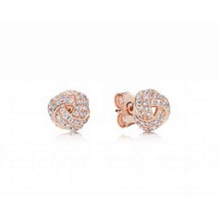 Boucles d'oreilles à tige en forme de nœud scintillant