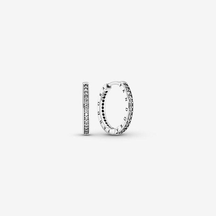 Sparkling Heart Hoop Earrings