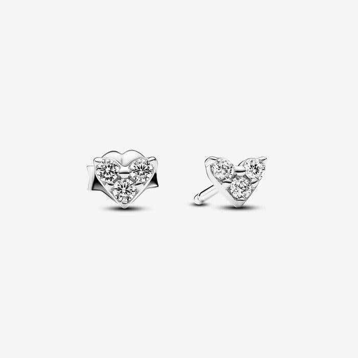 Boucles d'oreilles cœur à trois pierres