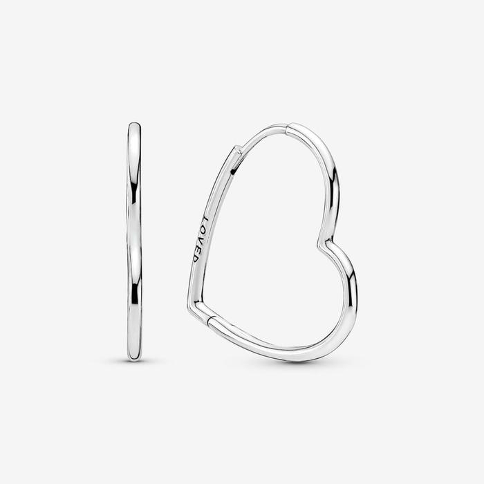 Grandes boucles d'oreilles créoles asymétriques en forme de cœur