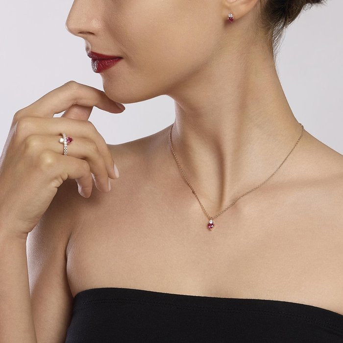 Collier ras du cou en rubis synthétique ROYAL