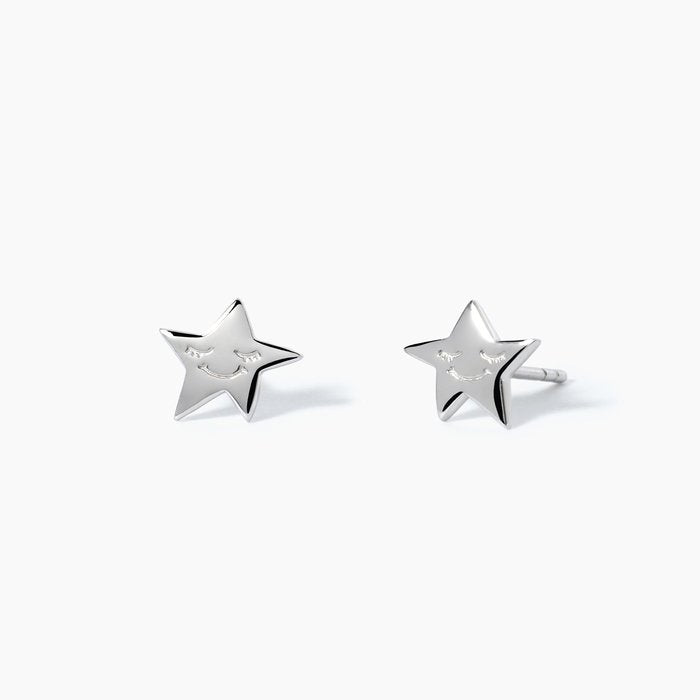 Silver star earrings 1, 2, 3 STAR