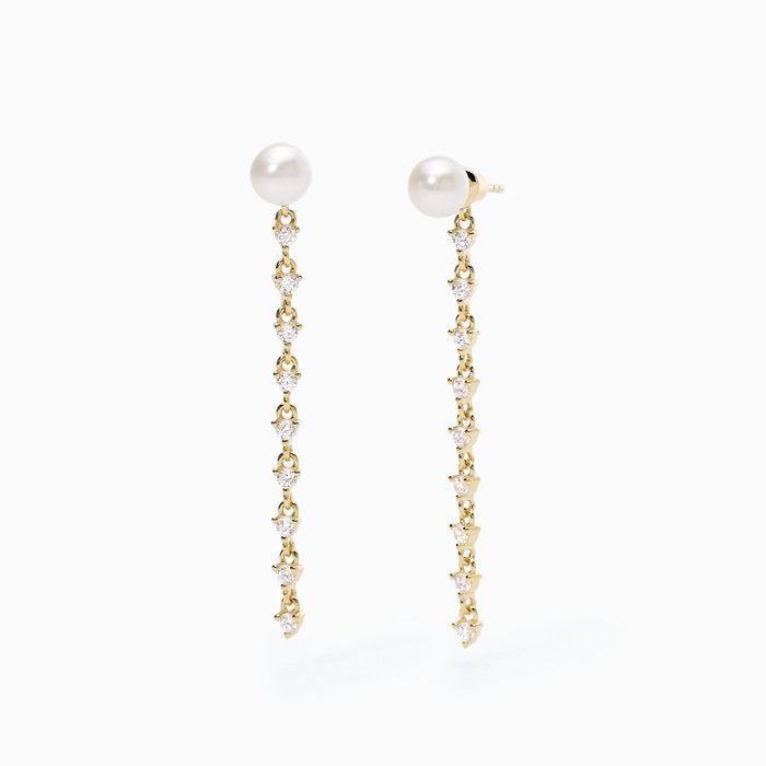 Boucles d'oreilles pendantes en perles de culture LONG NIGHT