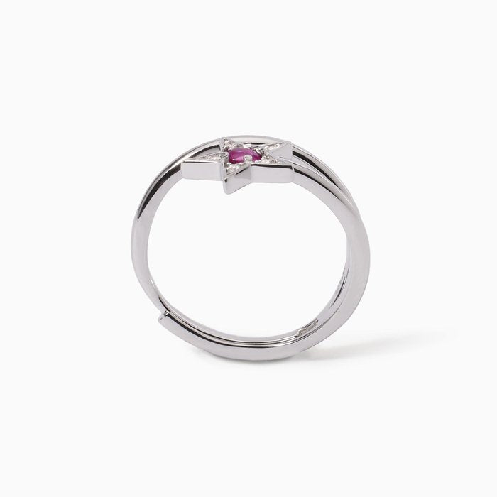 Star ring with synthetic tourmaline STARLET