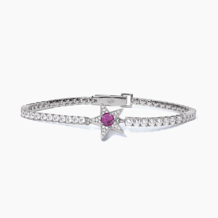 Bracelet tennis étoile en tourmaline synthétique STARLET