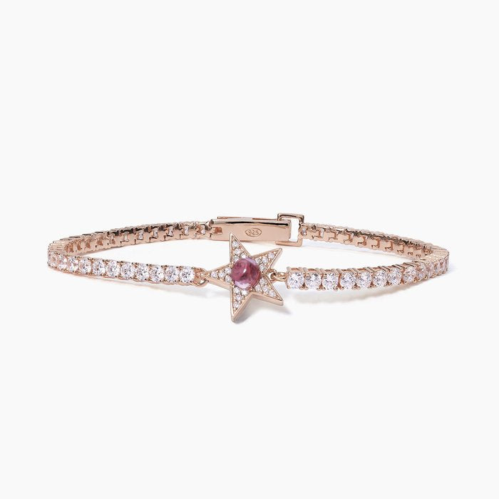 Bracelet tennis étoile rose avec tourmaline synthétique STARLET