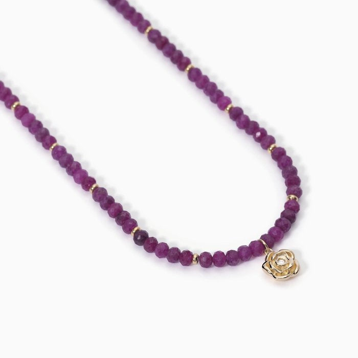 LA VIE EN ROSE Tour de cou et pendentif rubis