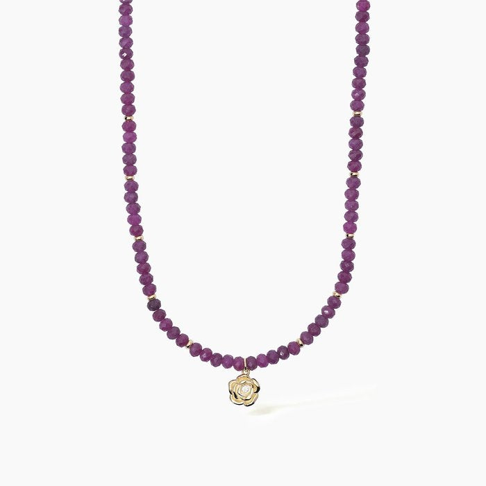 LA VIE EN ROSE Tour de cou et pendentif rubis