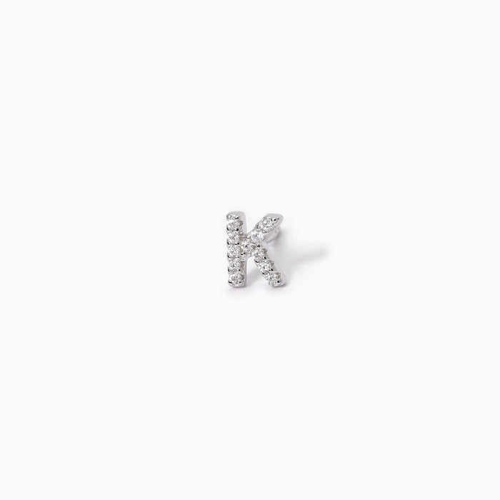 Single earring letter "K" A, B, COOL