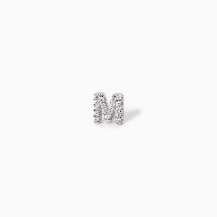 Single earring letter "M" A, B, COOL
