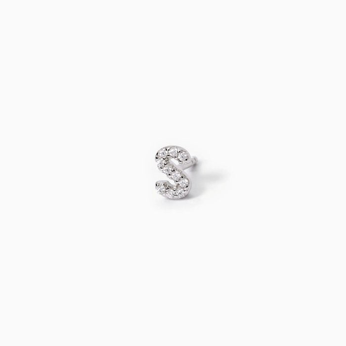 Single earring letter "S" A, B, COOL