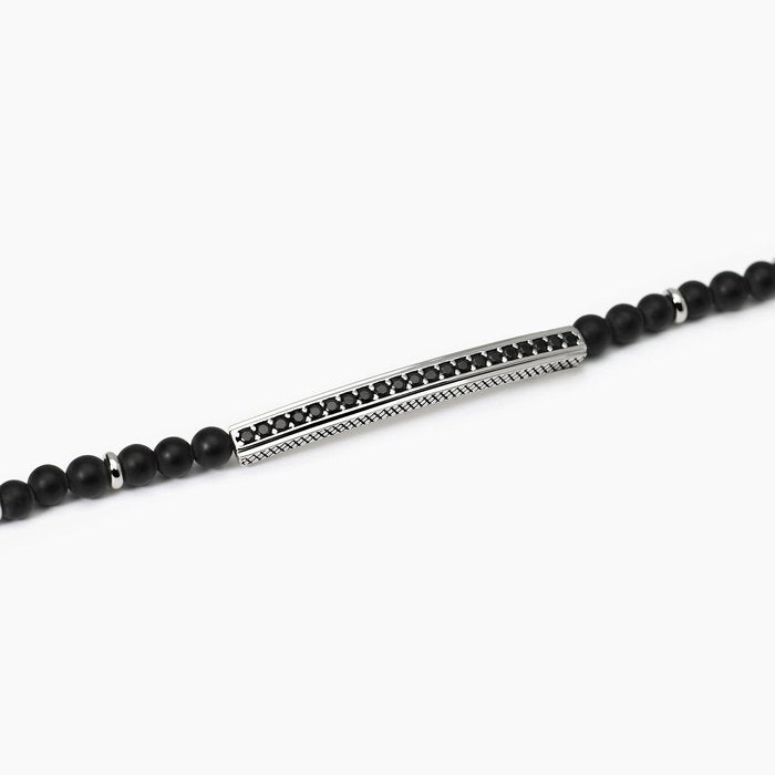 Bracciale con sfere in agata nera STONE CLUB