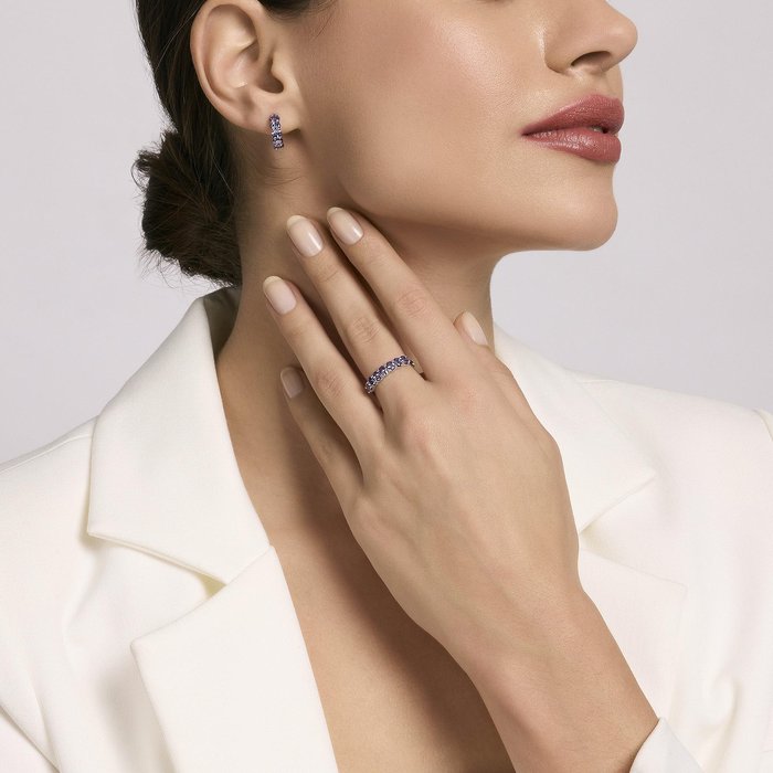 Bague FESTIVAL en argent et améthyste synthétique