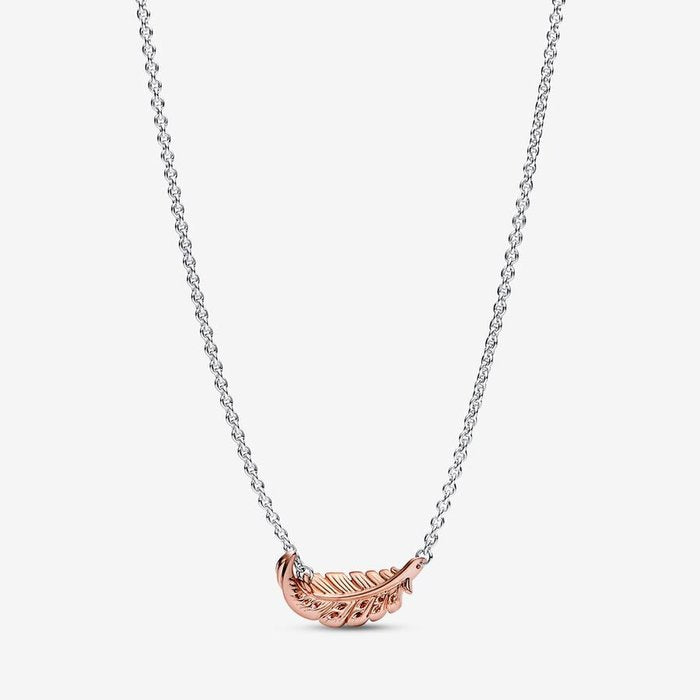 Feather Necklace with Stones