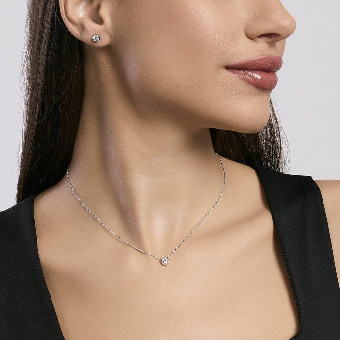 Girocollo in argento con punto luce SHINY