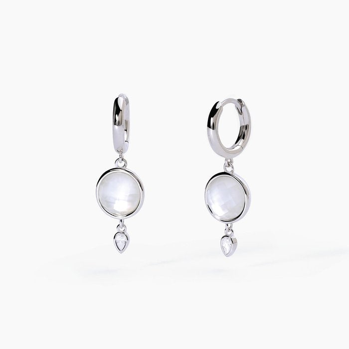 Boucles d'oreilles COLETTE en argent avec pendentif en nacre