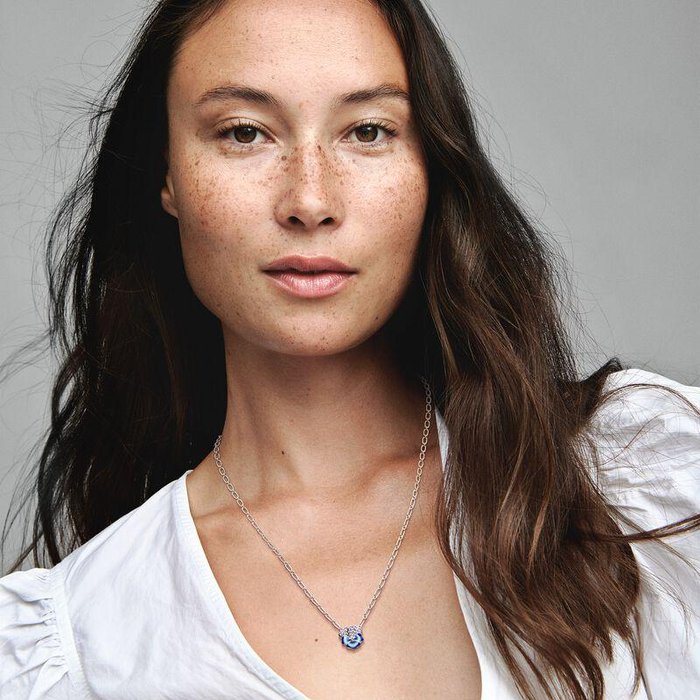 Collana Pendente Viola del Pensiero Blu Luminosa