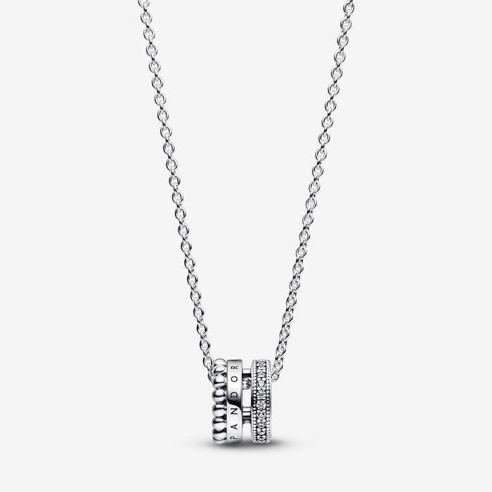Necklace with Logo, Pavé and Spheres